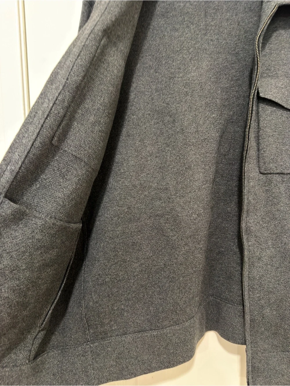Banana Republic Charcoal Gray Zip-Front Jacket